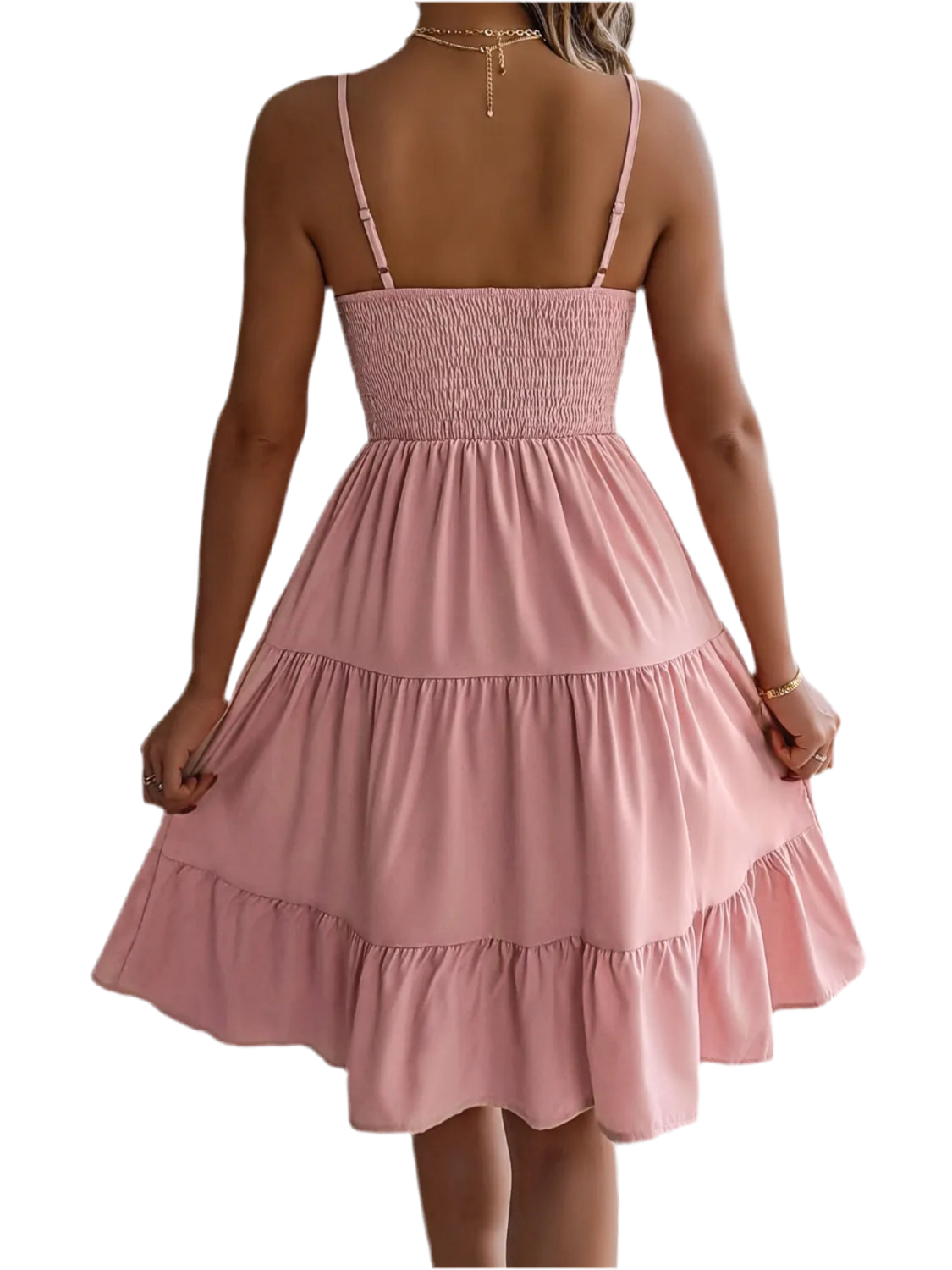 Smocked Back Tiered Cami Dress
