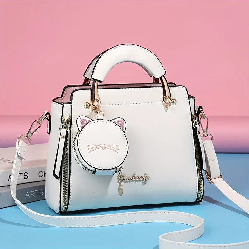 Satchel Shoulder Ladies Cat Purse