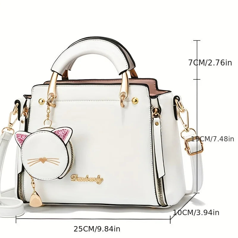 Satchel Shoulder Ladies Cat Purse
