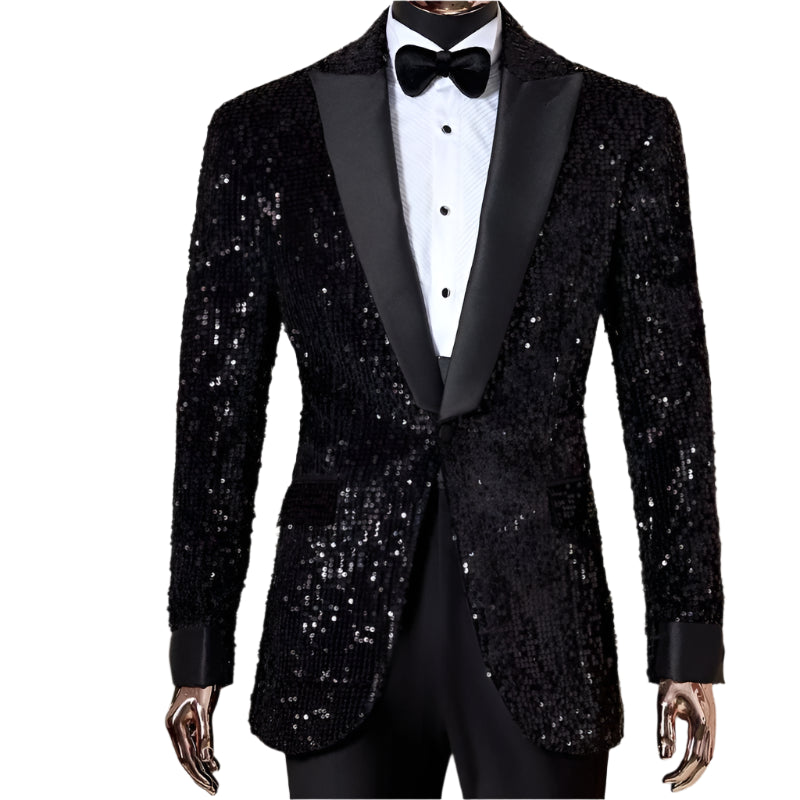 Men's Sequins Tuxedo Slim Fit Suits