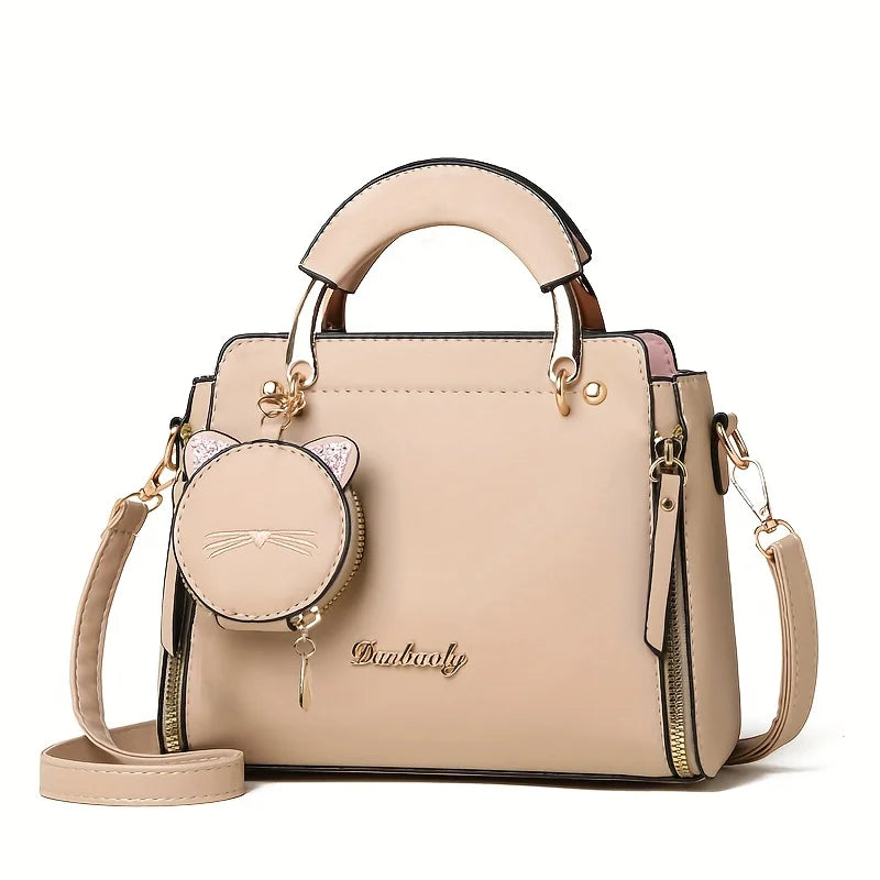 Satchel Shoulder Ladies Cat Purse