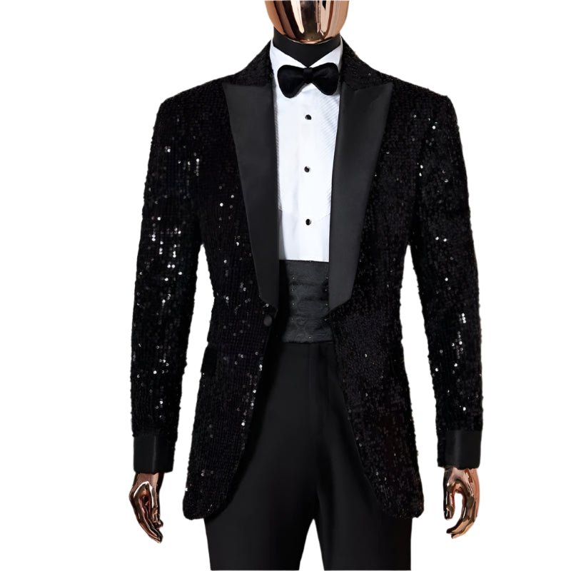 Men's Sequins Tuxedo Slim Fit Suits