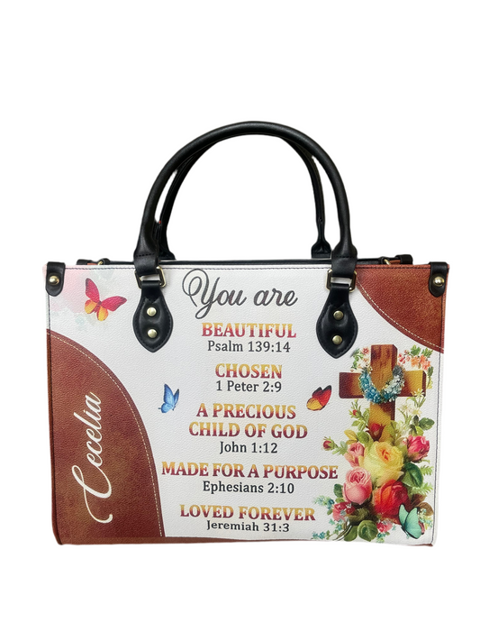 High quality leather handbags for elegant women. You are beautiful chosen precious child of God
