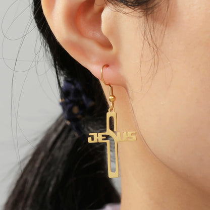 Stainless steel Cross Earring