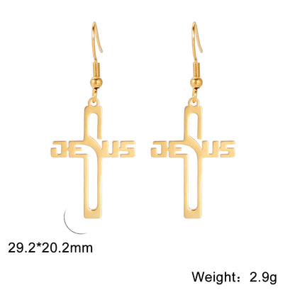 Stainless steel Cross Earring