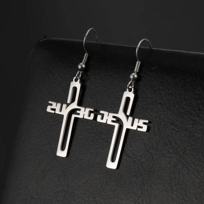 Stainless steel Cross Earring