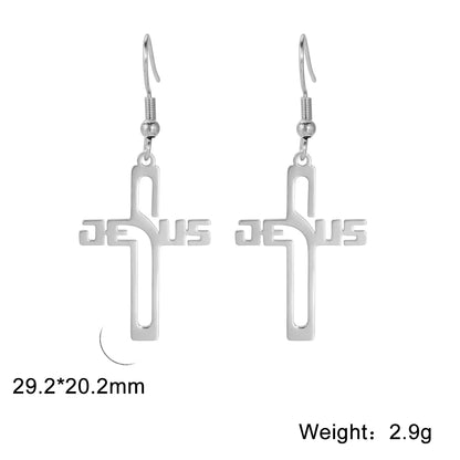 Stainless steel Cross Earring