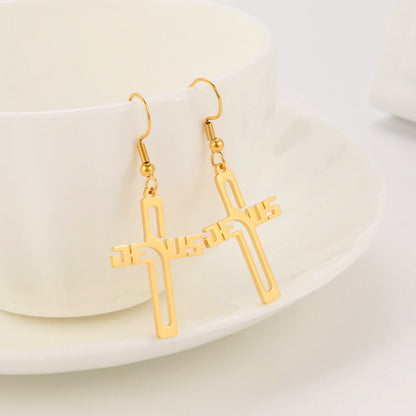 Stainless steel Cross Earring