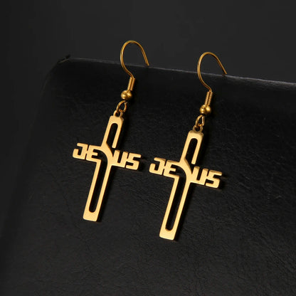 Stainless steel Cross Earring