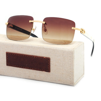 Gafas de sol de cuerno de búfalo hechas a mano Gafas de sol de cuerno de diseño de marca de lujo