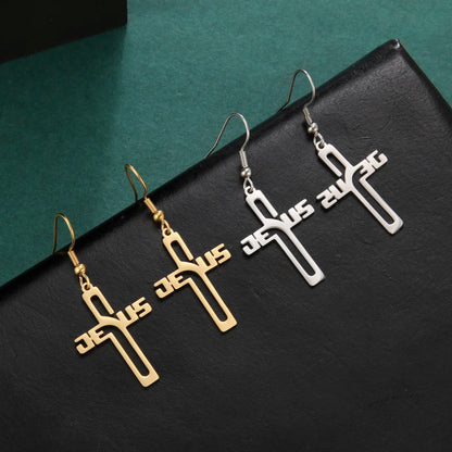 Stainless steel Cross Earring