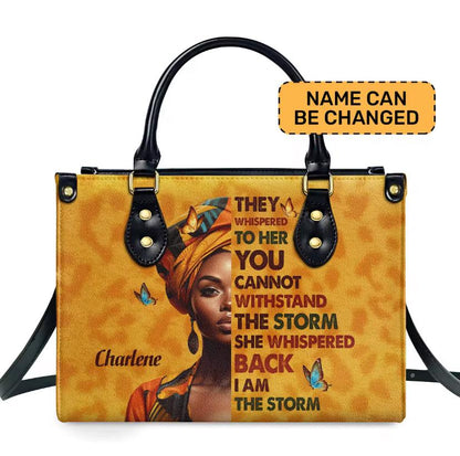High quality leather messenger shoulder bags for women. I am the storm print custom handbags