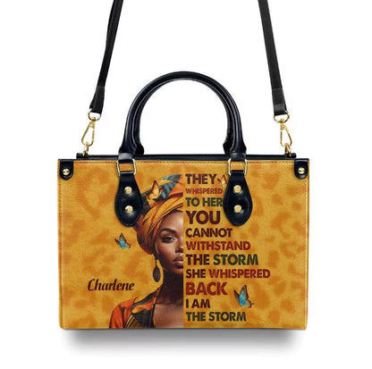 High quality leather messenger shoulder bags for women. I am the storm print custom handbags