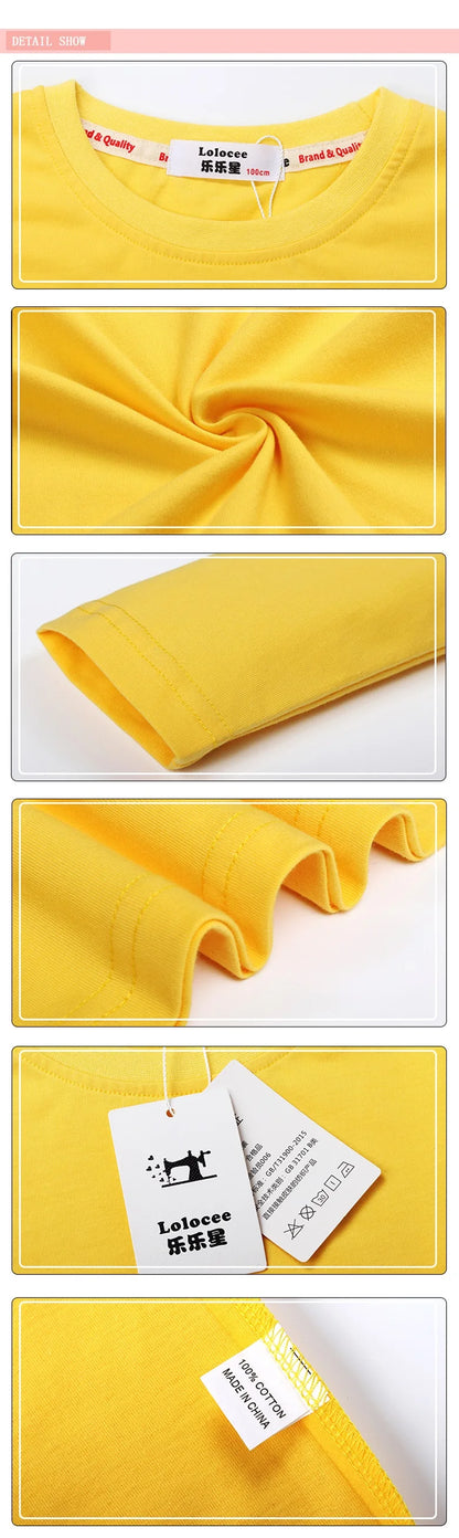 Children Long Sleeved Heart Shaped T-shirt Cotton Tees 3-14T