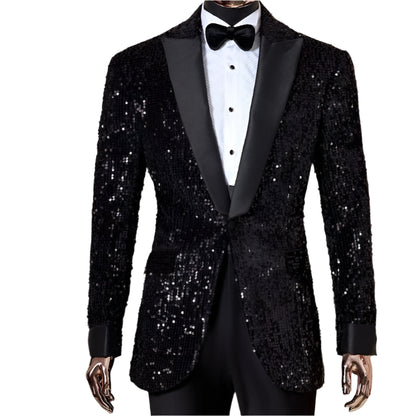 Men's Sequins Tuxedo Slim Fit Suits