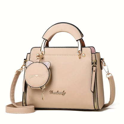 Satchel Shoulder Ladies Cat Purse