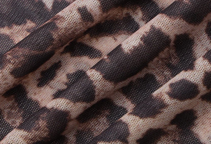 See Through leopard print Maxi Dress
