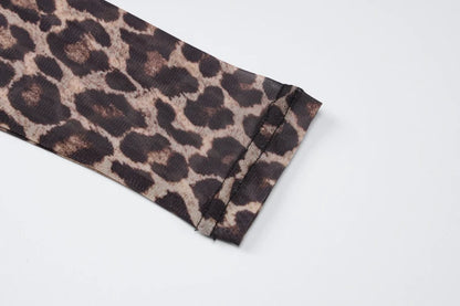 See Through leopard print Maxi Dress