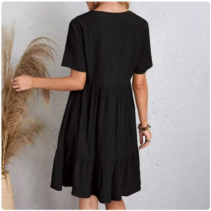Summer Peplum V-Neck Dress