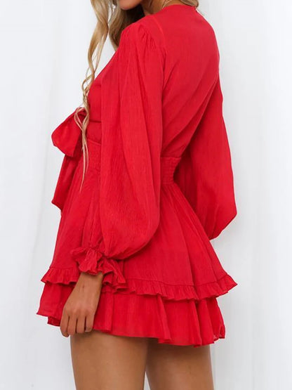 Ruffles Women Long Sleeve Dress