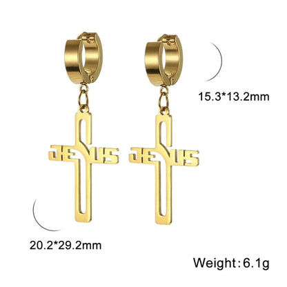 Stainless steel Cross Earring