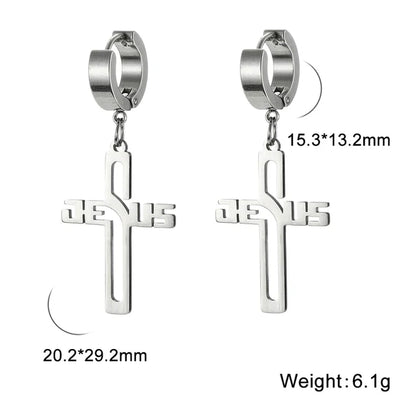Stainless steel Cross Earring