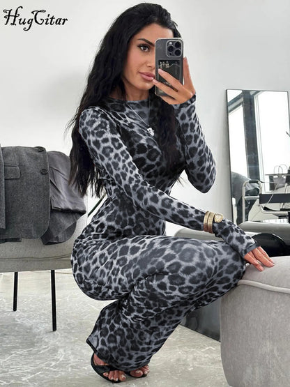 See Through leopard print Maxi Dress