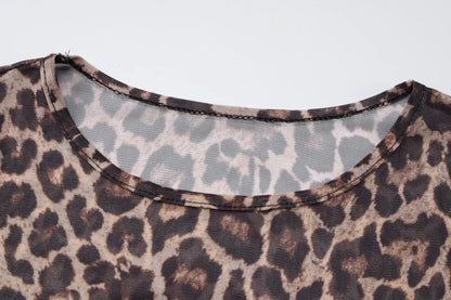 See Through leopard print Maxi Dress